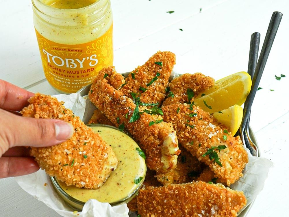 Crispy Chicken Tenders with Honey Mustard