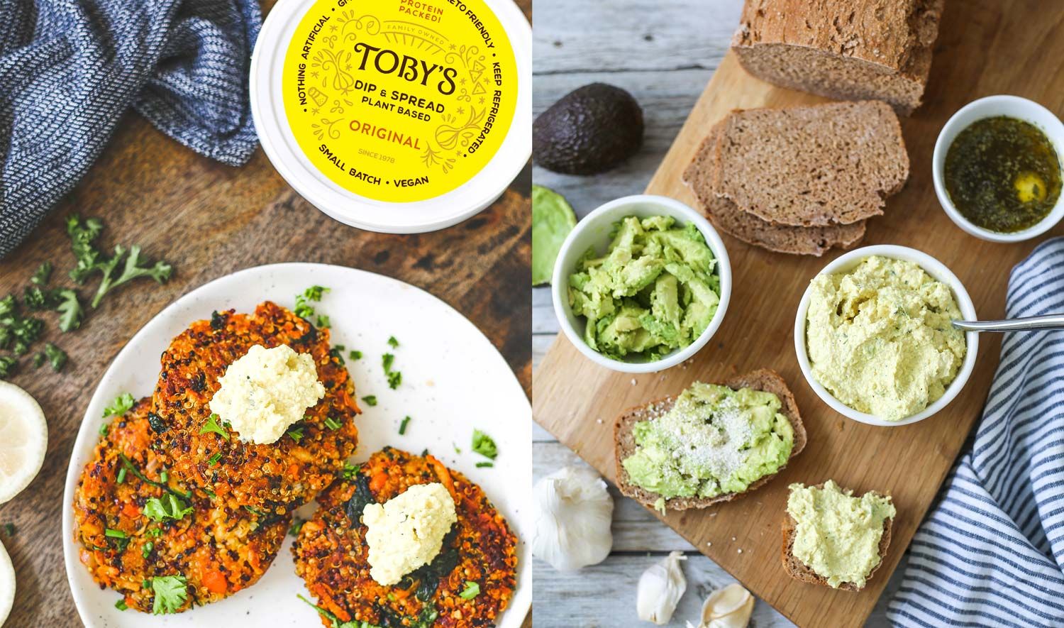 Toby's Plant Based Dip & Spread is protein packed